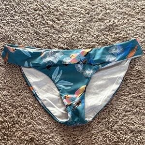 Patagonia Teal Floral Bikini Bottom Nanogrip